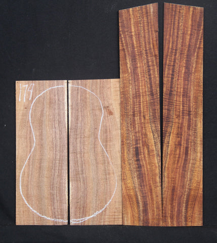 AAA Curly Koa Concert Ukulele b/s set #174