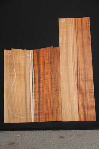 AAA Curly Koa jumbo guitar set #231