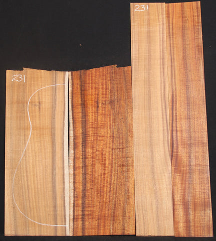 AAA Curly Koa jumbo guitar set #232