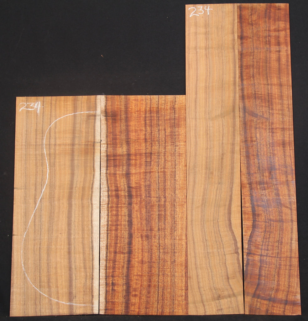 AAA Curly Koa jumbo guitar set #234 | Hawaiian Hardwoods Direct