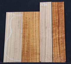 AAAA Baritone Curly Koa Ukulele back/sides set #396