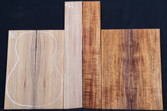 AAA Baritone Curly Koa Ukulele back/sides set #442