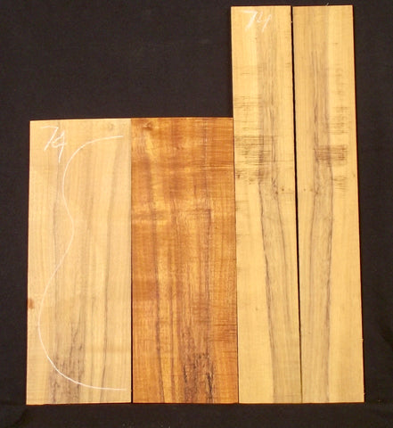 AA Curly Koa Baritone back/side  ukulele set #74